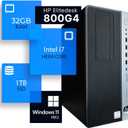 HP EliteDesk 800G4 Tower Desktop Computer | Hexa Core Intel i7 (3.4) | 32GB DDR4 RAM | 1TB SSD Solid State | Windows 11 Professional | Home or Office PC, Black