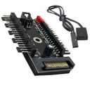 FainWan 1-Pack 10 Way 4Pin PWM PC Fan Hub with Cable Computer Cooling Fan Power Cable Extender PCB Adapter SATA 1 to 10 Multi Way Splitter