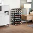 Yieach 2 Tier Stackable Wine Racks Countertop,Sturdy and Durable Wine Rack Free Standing Floor for Inside Cabinet,Clear Water Bottle Organizer and Wine Storage Racks Holder for Pantry,Table,Kitchen