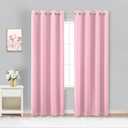 Pink Blackout Curtains 84 Inches Long for Girls Bedroom Decor Set of 2 Panels Grommet Window Light Heat Blocking Darkening Insulated Thermal Black Out Curtains for Living Room Nursery 52x84 Length