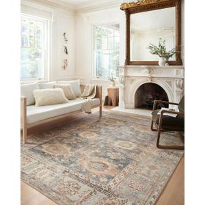 Loloi Margot Collection MAT-03 Ocean/Spice 5'-0" x 7'-6" Area Rug feat. CloudPile, No-Shed Easy Clean Large Patterned Area Rug for Living Room, Bedroom, Dining Area
