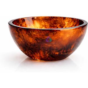 Elegant Handcrafted Resin Bowl Glossy Amber Finish Decorative & Functional Use | Resin Decorative Bowl Centerpiece Table Decorations, Fruit Basket for Coffee Table, Kitchen Decor (Tortoise)