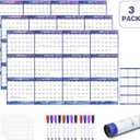 3pcs 32" x 48" 2026 Wall Calendar Dry Erase - Large Starry Sky Calendar Wet & Dry Erasable Laminated 12 Month Annual Yearly Planner, Reversible, Horizontal/Vertical (2026 Wall Calendar)