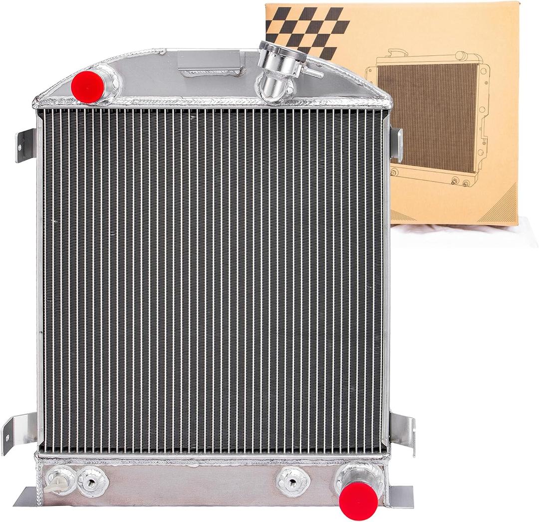 Radiator for 1930 1931 1932 Ford Model A Hi-Boy Hot Rod Chopped Chevy V8 Engine, 3Row Aluminum Radiators