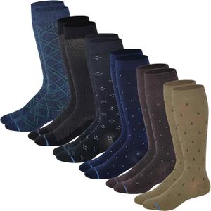 Dr. Motion Men's Knee High Compression Socks 8-15 mmHg ( 6 Pairs Pack )