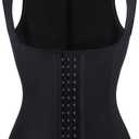 Charmian Women's Latex Underbust Waist Training Cincher Steel Boned Body Shaper Corset Vest Vest-Black X-Large
