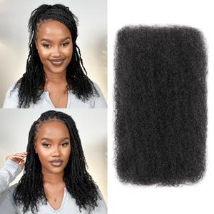 BLL Afro Kinkys Bulk Human Hair, 16 Inch 50g/Pack, 100% Human Hair for Mini Twist Braiding Dreadlock Loc Extensions Afro Kinky Curly Hair Bulk (1B, 16 Inch Pack Of 1)