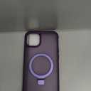 Magnetic Compatible with iPhone 14 Plus Case with Stand [Military Grade Drop Tested][Compatible with Magnet] Ring Translucent Slim Hard Back Soft Edge, Purple
