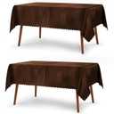 P Pothuiny 2 Pack Chocolate Brown Satin Tablecloth 60 x 120 Inches Rectangle Table Cloth Cover Overlay Bright Smooth Fabric Decoration for Wedding Banquet Party Dining