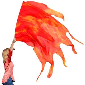 Wuchieal Consuming Fire Worship Flags, Holy Fire Worship Flag, Holiness Church Praise Dance Flags (Red&Yellow, Large)