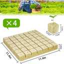 Halatool 1.5 Inch Rockwool Cubes Garden Stonewool Grow Cubes Starter Plugs for Hydroponics Soilless Cultivation Seedlings Cuttings Clone Plants Germination Start (4 Sheets, 196 Plugs in Total)