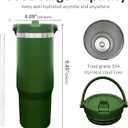 30 oz Tumbler with Handle, Double Wall Vacuum Insulated Tumblers with Flip Straw, Coffee Mug 30oz Powder Coated Cup for Hot and Cold Drinks(Army Green,1 pack)