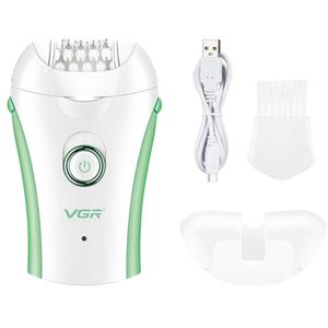 VGR V-705 Compact Professional Cordless Women Epilator for different body areas for gentle hair removal at home Wet & Dry use 120 minutes Runtime 32 Tweezers system & 2 speed settings - Green