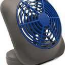 O2COOL Treva 5 Inch Battery Powered Fan Portable Desk Fan 2 Cooling Speeds with Compact Folding & Tilt Design Cubicle Accessories Small Portable (Dark Blue)