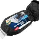 SCRUBIT Ice Scraper with Glove - Car Windshield Scraper for Ice and Snow w/Fleece Mitt - Quickly Scrape and Remove Snow While Staying Warm - Waterproof & Windproof - Car Scraper Snow Brush (Black)