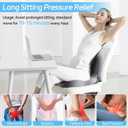 Truck Driver Seat Cushion, Memory Foam L-Shaped Ergonomic Cushion for Office Chairs, Comfort & Support for Long Sitting, Average Size