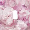 Pink Marble Floral 1 Gang Light Switch Plate Decorative Single Toggle Wall Plate Pink Cover Electrical Switchplate Faceplate for Bedroom Room (Clear8)