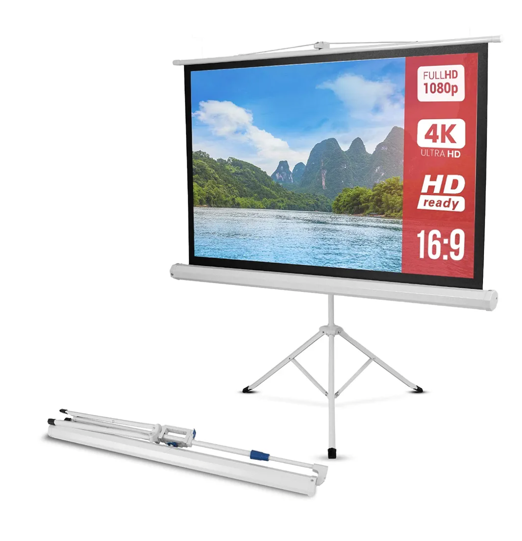 Pyle 50 Inch Portable Projector Screen with Tripod Stand – Lightweight, Durable, Easy Pull Setup Mobile Projection Screen with 4:3 Aspect Ratio, White Matte Fabric for Indoor/Outdoor Use