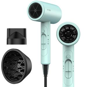 Funtin Hair Dryer Blow Dryer with Diffuser Brush Comb 1800W Full Accessories for Women Professional Tifunny Blue