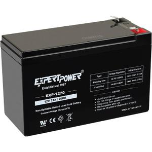 ExpertPower 12V 7Ah - SLA Rechargeable 12V Battery for Ride-On Toys, Alarm System, UPS, EPS, Feeder, Exit Sign, Small 12 Volt Battery for Kids Car, Sealed Lead Acid Fire Alarm Batteries