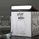 Lushy Wino Stemless Wine Glass Corks Are For Quitters 18oz Etched, Dishwasher Safe Funny Birthday & Christmas Gift for Wine Lovers, Women, Coworkers