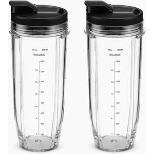 2 Pack 32oz Cup Spout Lids for Nutri Ninja Auto IQ Series Blenders BL450 BL454 BL456 BL480 BL481 BL482 BL490 BL640 BL642 BL680 BL687 G_APOK