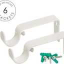 Ivilon Window Curtain Rod Decorative End Cap Design, 1 Inch Rod, 120 to 240 Inch. Ivory