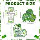 2 x HOWAF 3pcs St. Patrick's Day Table Sign, Irish Shamrock Wood Table Decorations, Heart Shape St. Religious Patrick's Day Wooden Blocks for Tiered Tray Decor, Farmhouse Clover Cross Centerpieces