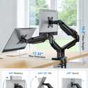 HUANUO FlowLift™ Dual Monitor Stand, Fully Adjustable Gaming Monitor Desk Mount for 13–32″ Computer Screens, Full Motion VESA 75x75/100x100 with C-Clamp & Grommet Base, Each Arm Holds 4.4 to 19.8 lbs