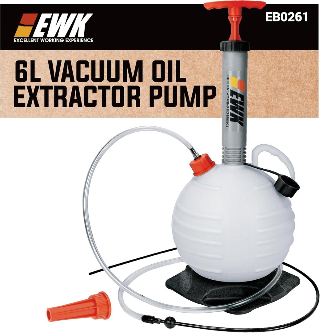 EWK 6L Vacuum Oil Extractor Pump, Portable Fluid Extractor Oil Change Pump for Automotive, Marine Boat, Jet Ski, Fast Oil Change & Quick Drain Fluid Transfer Pump