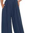 AUTOMET Womens Beach Vacation Outfits Jumpsuits Overalls Wide Leg Casual Summer Spring Outfits Rompers Trendy Jumpers (Large)