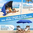 Beach Shelter Umbrella - 2Pack UPF 50+ Camping Umbrella with Side Panels