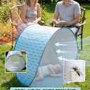 Baby Beach Tent, 2026 Upgrade Pop Up UPF 50+ UV Protection Sun Shelter Canopy with Mosquito Net Portable Outdoor Shade Summer Essentials for Babies & Toddlers- Blue