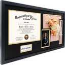 GraduationMall Class of 2026 Graduation Shadow Box Frame for 8.5x11 Diploma & 4x6 Photo with Graduation Cap & Tassel Holder Wood Display Case
