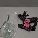 rabbitgoo Dog Harness Medium Sized, No Pull Dog Vest with 3 Buckles, Adjustable Soft Padded Pet Harness with Easy Control Handle and Reflective Strips, Pink, M