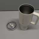 HydroJug Traveler - 40 oz Water Bottle with Handle & Flip Straw - Fits in Cup Holder, Leak Resistant Tumbler-Reusable Insulated Stainless Steel & Rubber Base - Gifts for Women & Men, Cream