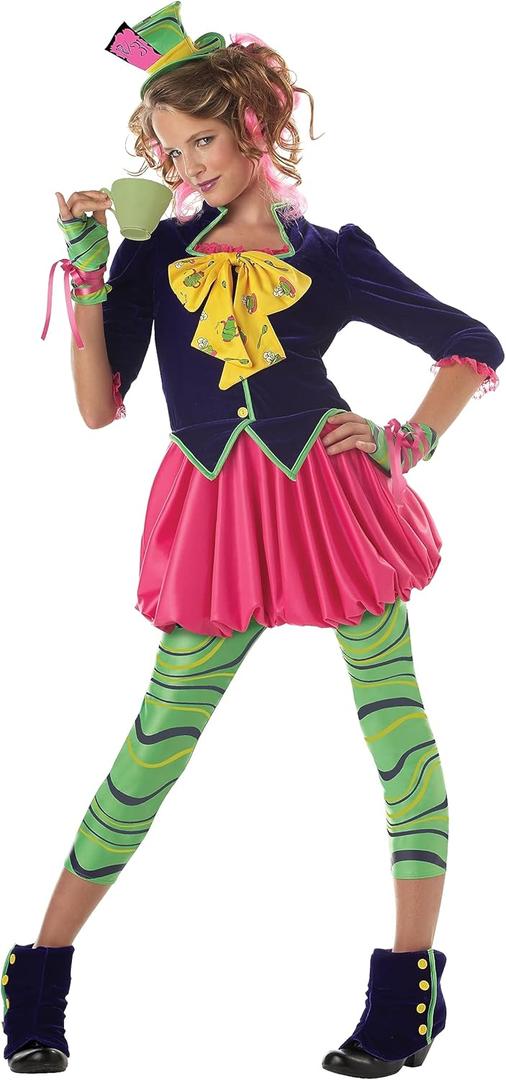 California Costumes Girls Tween Mad Hatter Costume, Multi, Large