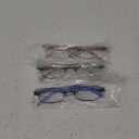 JJWELL 3 Pack Blue Light Blocking Reading Glasses for Women, Anti Eyestrain/Computer Glare UV 400 Filter Readers with Spring Hinge, Lightweight Rimless Tinted Metal Blue Rays Eyeglasses (2.50) (Purple Blue Green)