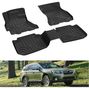 KIWI MASTER Floor Mats for 2015-2019 Subaru Outback/Legacy, Custom Fit All Weather Car Mats, Heavy Duty TPE Floor Liners, Front & Rear 2 Row, Black