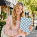 For iPad 11th 10th Generation Case with Keyboard, Detachable Folio Wireless Keyboard Cover with Pencil Holder for 11th A16 11-inch 202510th 10.9 Inch 2022, Checkered Plaid Blue-Light Blue