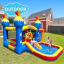 MIRUNAIR Inflatable Bounce House, Bouncy House for Kids 3-10 Ages, Jumping Castle with Air Blower,Carry Bag, Ball Pit, Basketball Hoop, Slide, 130 x 106 x 81 inches