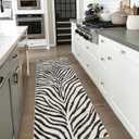 HelloTree Hallway Runner Rug2x6 Moroccan Modern Stripe Carpet Washable Machine Bathroom Runner Bohemian Design Modern Soft Non Slip Indoor Rug for Entryway Hallway Laundry Room Bedroom-Blue (Zebar)