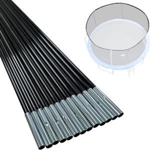 Universal Trampoline Fiber Glass Rods to Replace The Top Ring of Net Enclosure, Fiberglass Poles for 12/14/15Ft Frame with Tube Caps, Not for The Plastic T Connector
