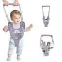 Baby Walking Harness Adjustable Handheld Kids Walker Helper Assistant Belt for Learning Walk Trainer Tool Walking Wing,Grey