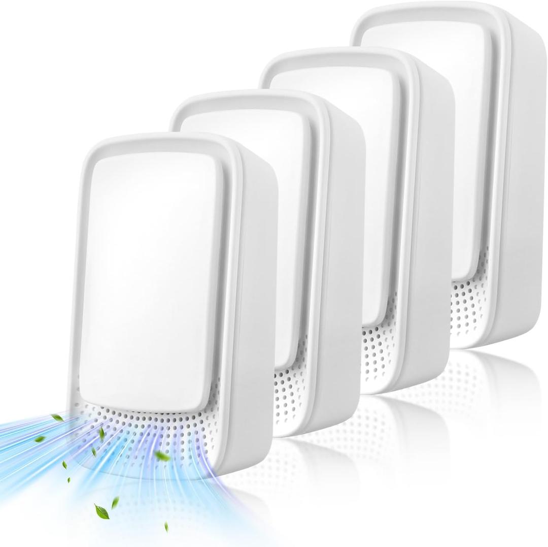 Plug-In Ionic Air Purifier (4 Pack), Home Air Ionizer, Silent Filterless Air Purifier, Silent Filterless Air Purifier for Home, Portable Negative Ion Air Freshener for Pet Odors, Dust, and Smoke.