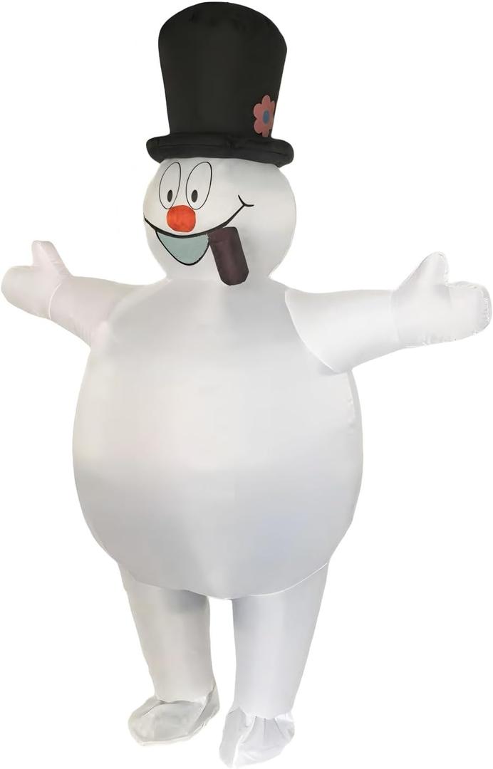 Christmas Snowman Costume Cosplay Mascot Costume for Adult Party Costume (White)