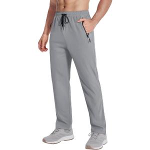 MAGNIVIT Men's Sweatpants Quick Dry Stretch Gym Joggers with Zipper Pockets (Gray, XXL)