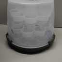 Cake Carrier Round Cake Stand Plus Height Cake Container with Cupcakes Pad, Handle, Lid Reusable Package Box for Transporting Desserts,Pie,Toast,Fruit (10" Black)