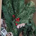 National Tree Company 18 in Pre-Lit Frosted Berry Artificial Christmas Urn Filler, Christmas Decoration with Pinecones, 35 Clear LED Lights, 175 Tips, Timer, Tripod Stake, Green