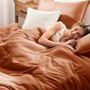 Quataly King Comforter Set Terracotta,3PCS Soft Lightweight Breathable Bedding Comforter Sets for All Season, King Size (104''90'' Comforter & 2 Pillowcases)